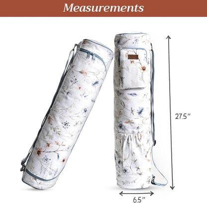 Maison d' Hermine Yoga Mat bag, Cylindrical bag for Woman&Men, yoga mat Bag &Adjustable shoulder straps Yoga Mat Carrier Bag with Drawstring Water Bottle Pocket and zipper pocket Easter Gifts