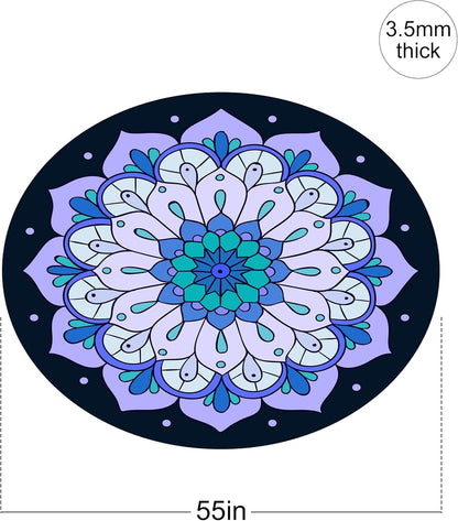 nuveti Large Meditation Mat Non Slip Round Yoga Mat Natural Rubber with Sueded Surface Exercise Mat Perfect for Meditating, Stretching, Yoga（140CM X 3.5MM Thick)