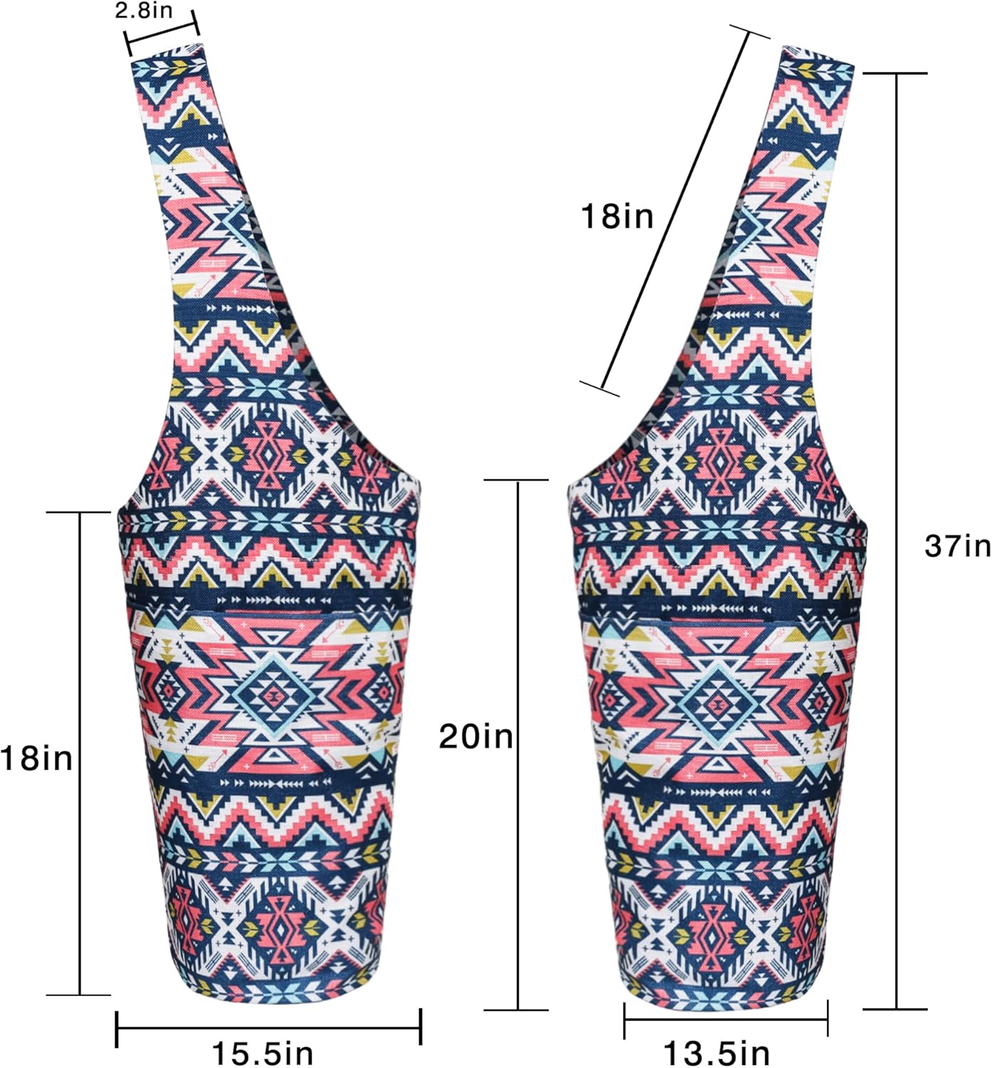 Yoga Mat Bag - Long Tote with Pockets - Holds More Yoga Accessories - Yoga Bag Fit Most Size Mats - Yoga Mat Carrier