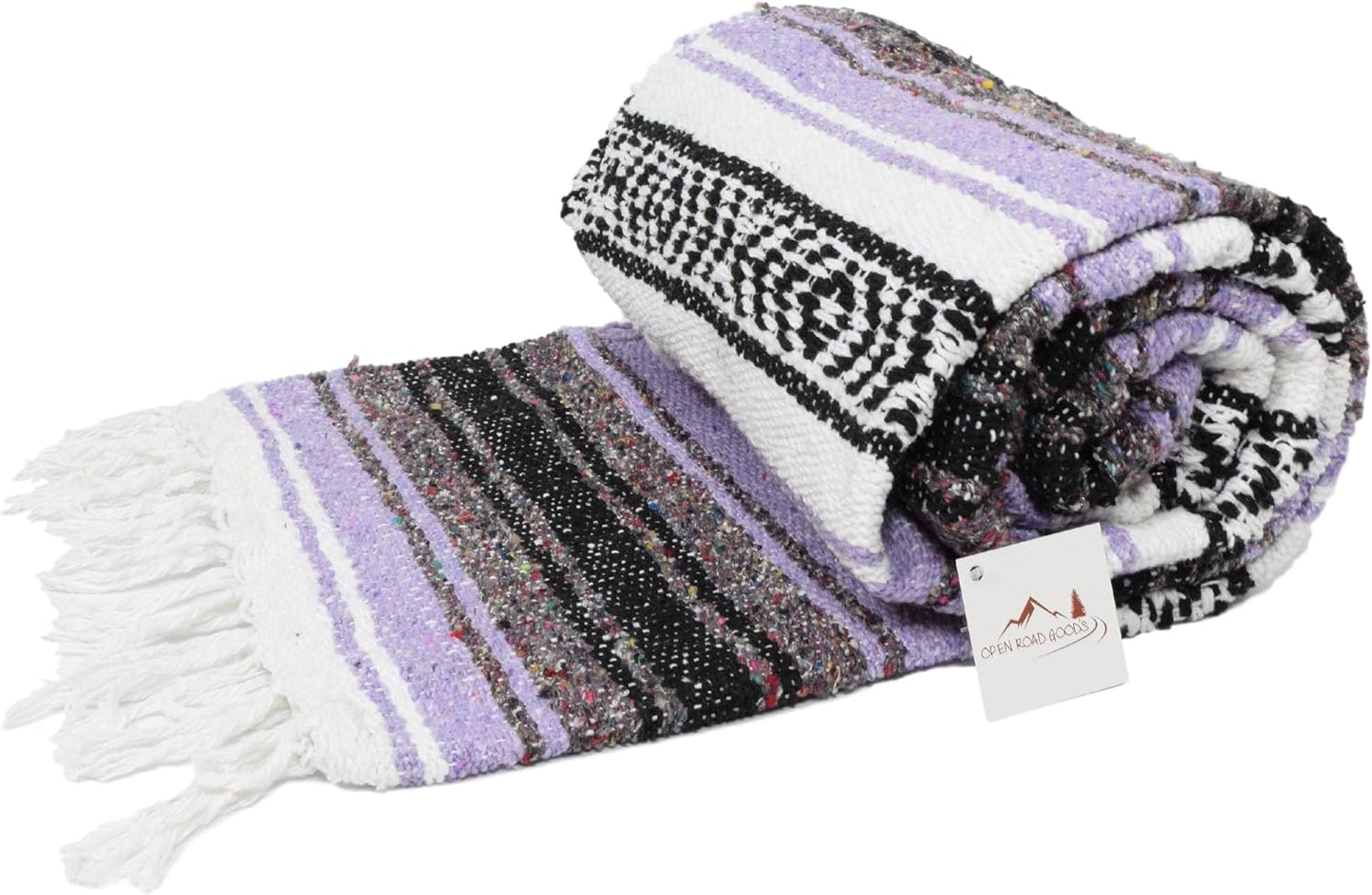Open Road Goods Blue Mexican Blanket - Authentic Serape Falsa Blanket - Handmade