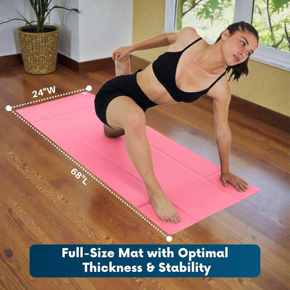 Foldable Yoga Mat Thick, in 6 Combinations; Greater Support and Protection for Joints, Body Alignment System, and Sections for Hands and Feet. Non-slip texture and water-resistant