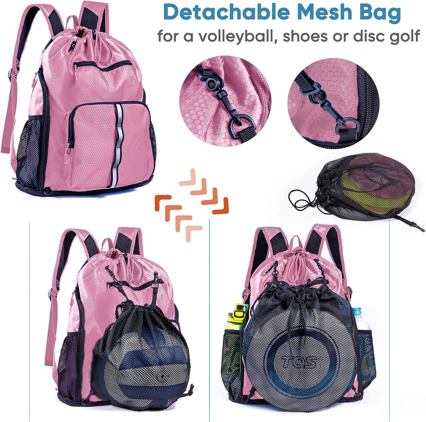 Large Beach Backpack Waterproof Sandproof - Customized Oversized Drawstring Pool Bag with Shoe Compartment for Toiletries, Towels, Gym, Travel