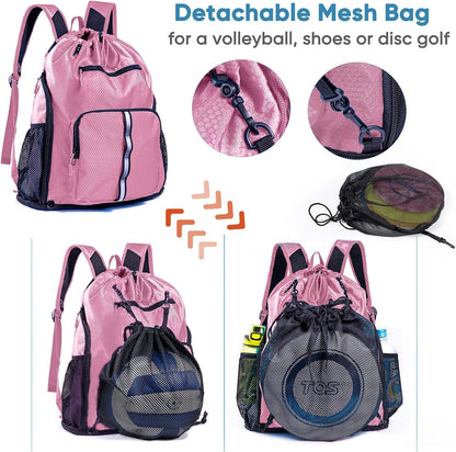 Large Beach Backpack Waterproof Sandproof - Customized Oversized Drawstring Pool Bag with Shoe Compartment for Toiletries, Towels, Gym, Travel