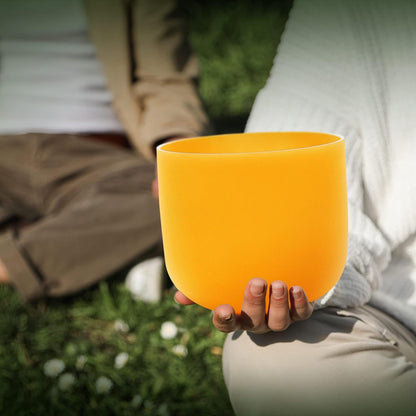 ALIOTH 7" B Note Crystal Singing Bowl Crown Chakra with Suede Mallet for Meditation, Yoga, Chakra Healing & Sound Therapy