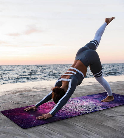 Non Slip Yoga Mat TPE Workout Mat for Men Women, Thick Workout Mat with Carrying Strap, Fitness Mats for Exercise, Yoga, Fitness, Pilates, Floor Workouts (72" x 24" x 6mm)