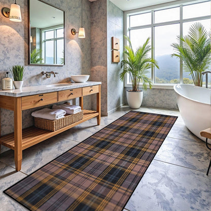 Runner Rug Washable 2x6 White Navy Blue Green Tartan Plaid Scottish Texture from Tartan Plaid Non-Slip Hallway Area Rug Indoor Outdoor Home Decor for Entryway Bathroom Kitchen Carpet Yoga Floor Mat