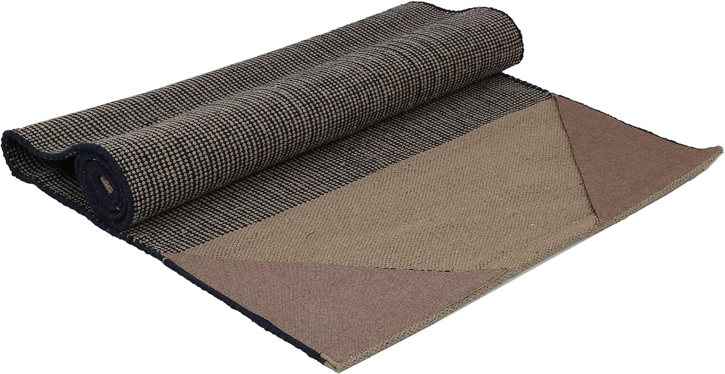 KD Yoga Rug Mat Convert Plastic Yoga Mat to Eco Friendly 100% Cotton Gripping with Corner Pocket
