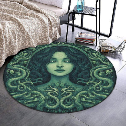 Home Decor Non Slip Kitchen Office Circle Rug, Machine Washable Modern Round Area Rug, Room Sofa Yoga Soft Round Carpet Purple Galaxy Trippy Space Astronaut Art, 36inch