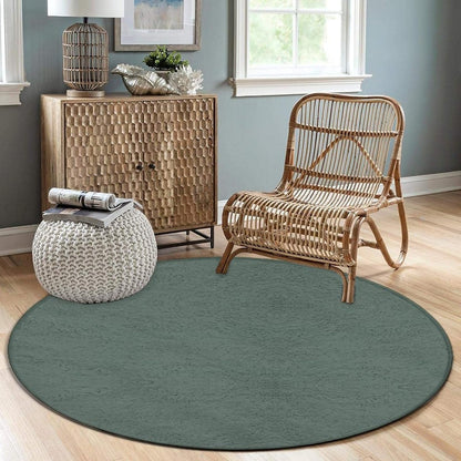 Machine Washable Modern Round Area Rug, Room Sofa Yoga Soft Round Carpet, Home Decor Non Slip Kitchen Office Circle Rug Grey, 24inch