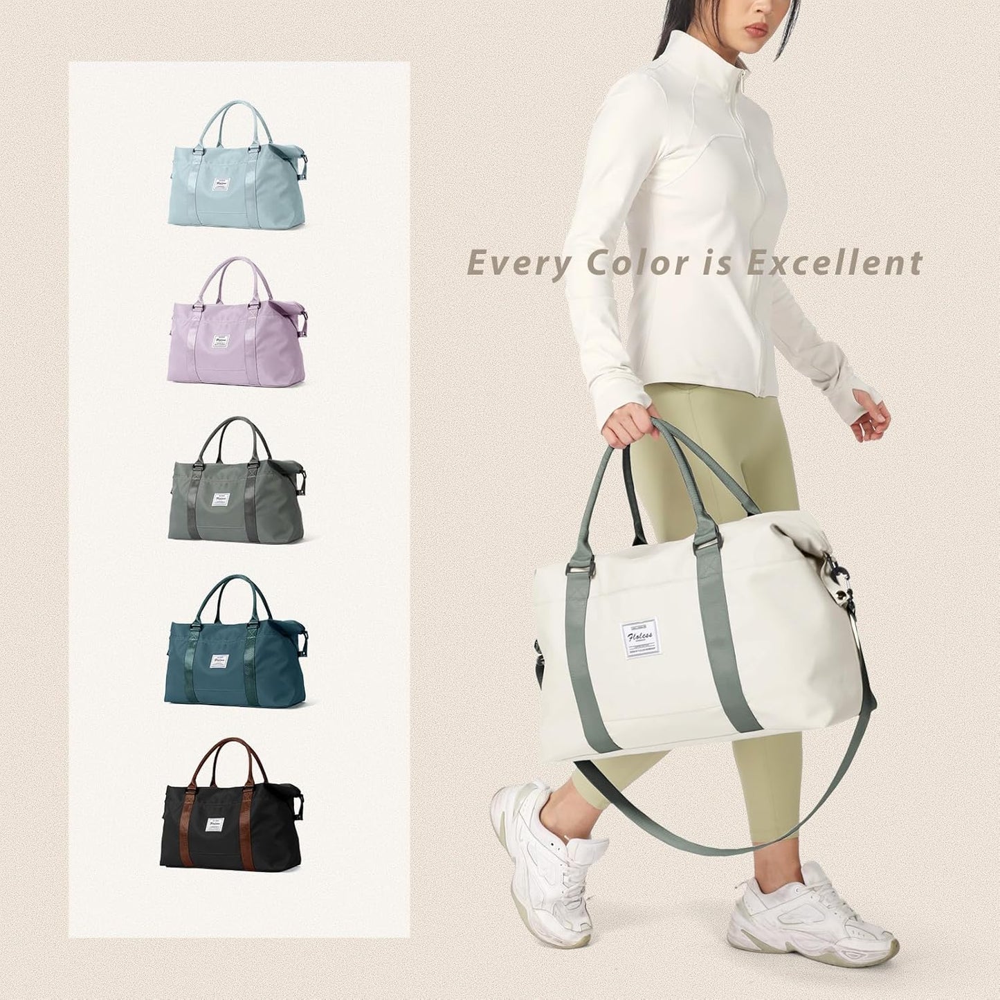Gym Bag Womens Mens with Shoes Compartment and Wet Pocket Travel Duffel Bag for Women for Plane Sport Gym Tote Bags Swimming Yoga Waterproof Weekend Overnight Carry on Bag Hospital Holdalls - Colors C