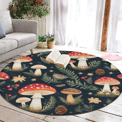 Soft Round Yoga Carpet, Office Chair Decor Round Mat for Carpet and Hardwood Floors Purple Butterfly