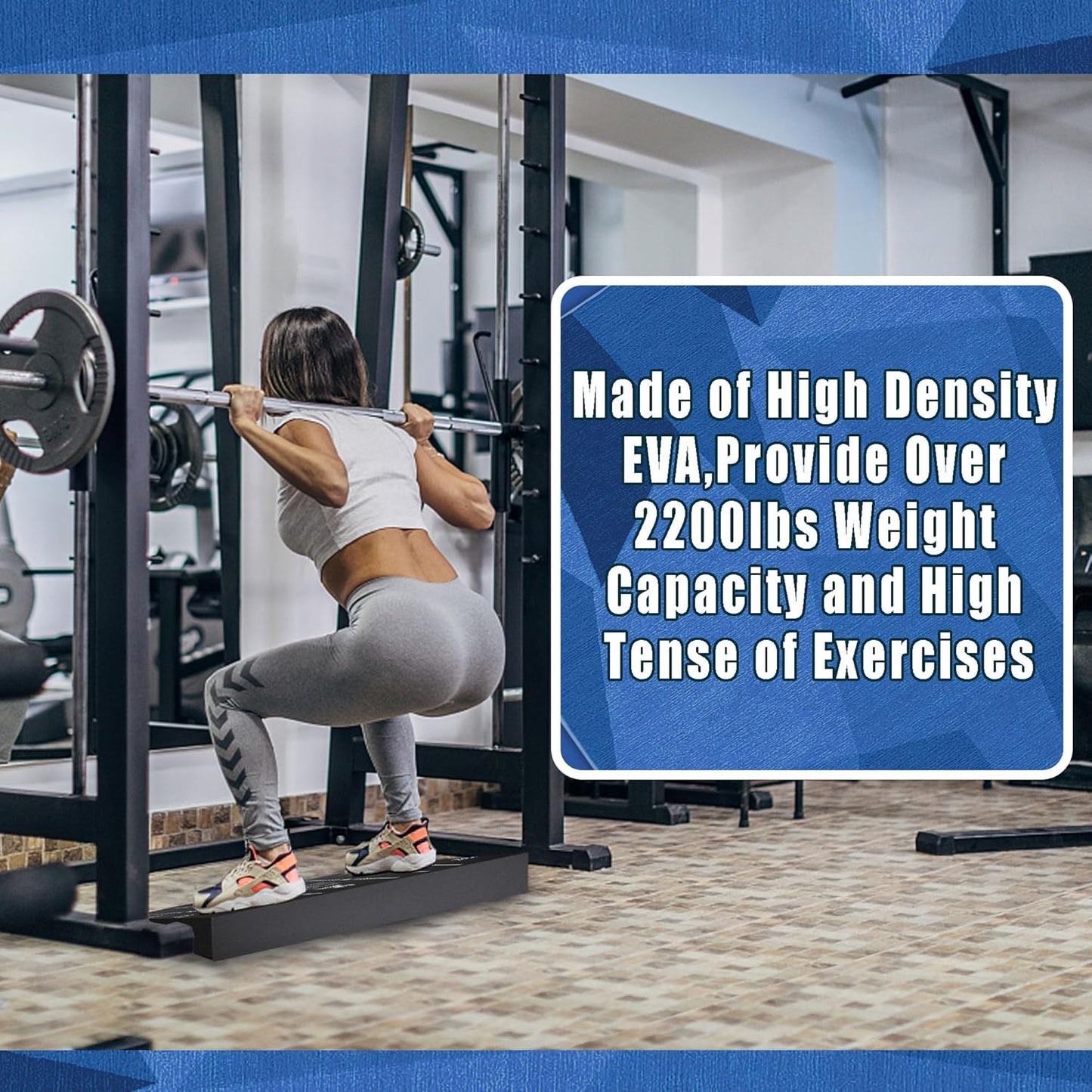Squat Wedge Block One Piece: Heel Elevated Slant Board for Squats Weightliting Home Gym Squat Wedge