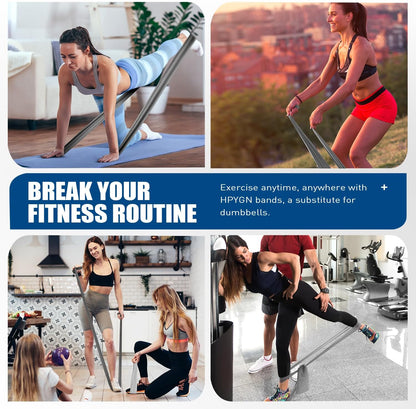 HPYGN 3 Levels Non-Latex Exercise Bands for Physical Therapy & Yoga, Professional Resistance Bands Set for Working Out, Strength Training, Pilates & Rehab, TPE Elastic Stretch Bands for Seniors, Women