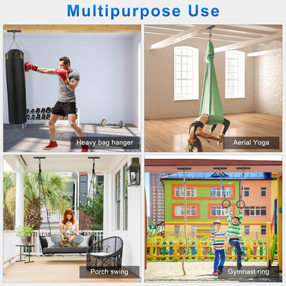 BeneLabel Swing Hanger with Bearing Swivel 800LB Capacity Stainless Steel Ceiling Mount Bracket Hanging Kit for Aerial Silks, Swings, Hammocks, Hanging Chair, Aerial Hoop, Heavy Bag, Yoga Swing