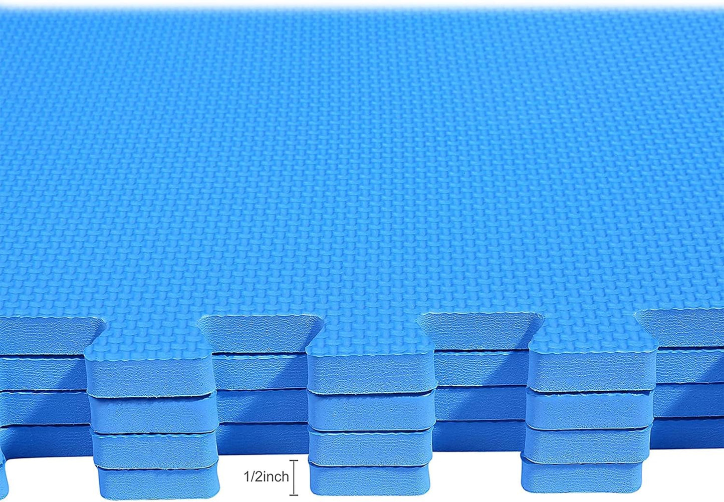 BalanceFrom Puzzle Exercise Mat 1" Thick, EVA Interlocking Foam Floor Tiles for Home Gym, Mat for Home Workout Equipment, Floor Padding for Kids, Black, 24 in x 24 in x 1 in, 24 Sq Ft - 6 Tiles