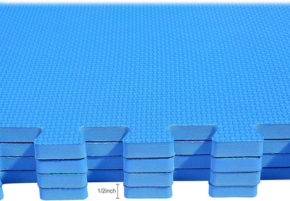 BalanceFrom Puzzle Exercise Mat 1" Thick, EVA Interlocking Foam Floor Tiles for Home Gym, Mat for Home Workout Equipment, Floor Padding for Kids, Black, 24 in x 24 in x 1 in, 24 Sq Ft - 6 Tiles
