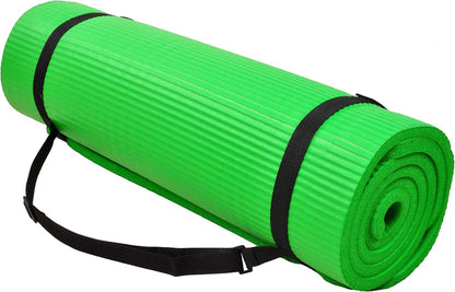 Fitvids All Purpose 1/2-Inch Extra Thick High Density Anti-Tear Exercise Yoga Mat and Knee Pad with Carrying Strap and Optional Yoga Blocks, Multiple