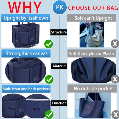 ZHMO Canvas Tote Bag for Women,Women's Bags Crossbody Bags Work Laptop Tote Bag Large Handbags Purse for Travel Nurse Teacher