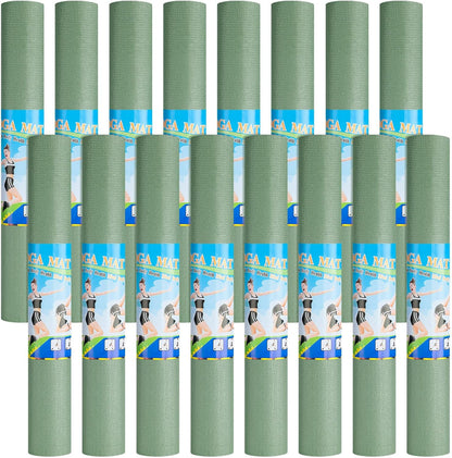 3 mm Thick Yoga Mat Bulk, Non Slip Exercise Workout Fitness Pad for Women Men, Gym Home Yoga Pilates, Easy to Clean, Sturdy PVC