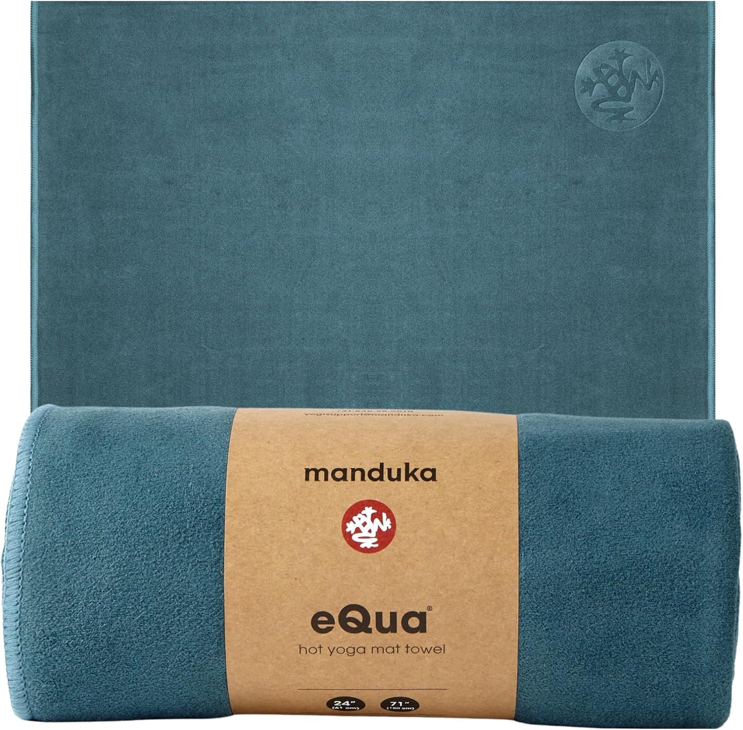 Manduka eQua Hot Yoga Mat Towel - Instant Moisture Activated Grip Ultra Soft Microfiber Quick Dry, Daily Use Ready Lightweight, Travel Friendly Mat Layer