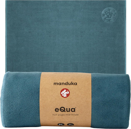Manduka eQua Hot Yoga Mat Towel - Instant Moisture Activated Grip Ultra Soft Microfiber Quick Dry, Daily Use Ready Lightweight, Travel Friendly Mat Layer
