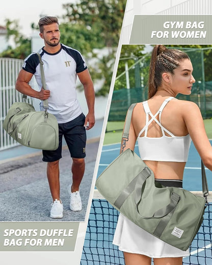 Gym Bag Womens Mens with Shoes Compartment and Wet Pocket Travel Duffel Bag for Women for Plane Sport Gym Tote Bags Swimming Yoga Waterproof Weekend Overnight Carry on Bag Hospital Holdalls - Colors A