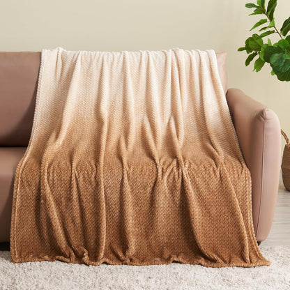 NEWCOSPLAY Super Soft Throw Blanket Light Purple Premium Silky Flannel Fleece Leaves Pattern Lightweight Bed Blanket All Season Use (Light Purple, Throw(50"x60")) - Colors A
