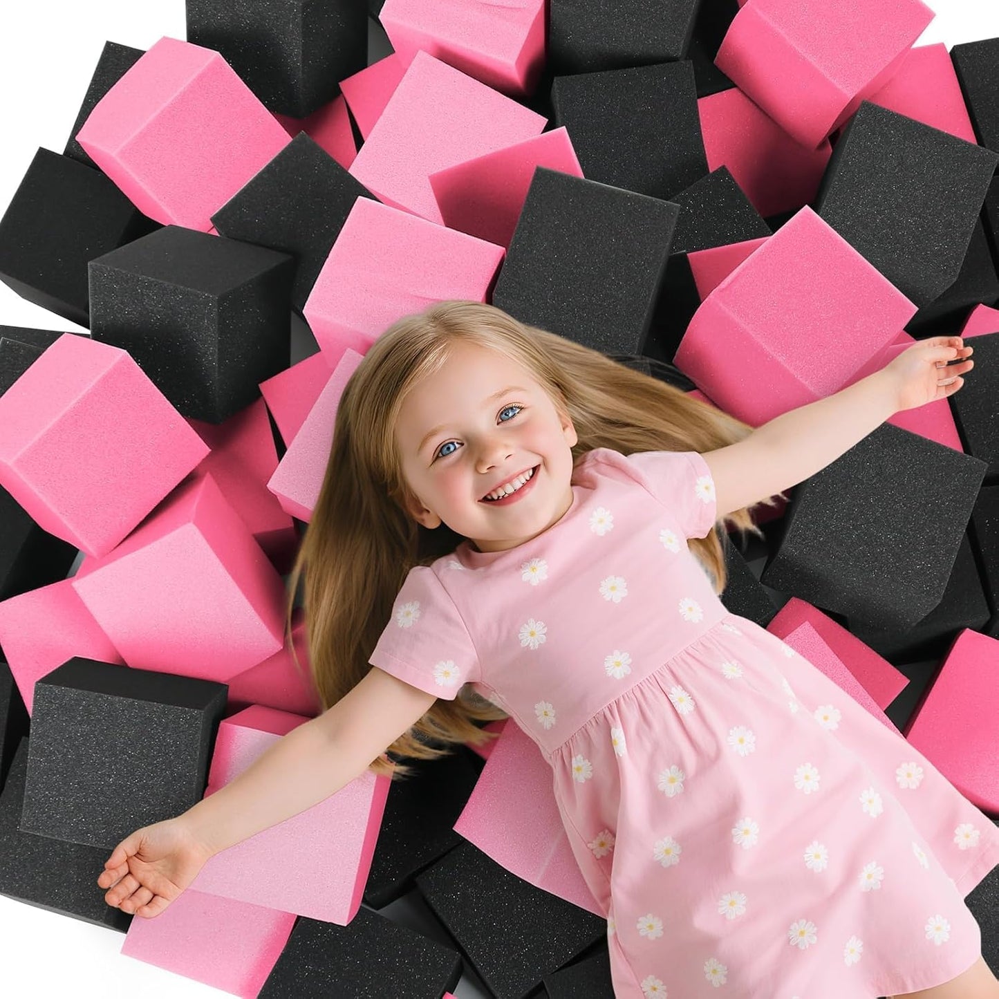 24PCS Foam Cubes 5"x5"x5"- Foam Pit Blocks Set, Soft Stacking Blocks for Indoor Games,Trampolines, Gymnastics, Parkour & Action Sport (6 Colors)