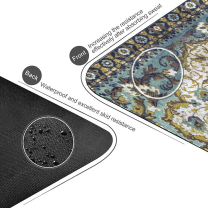 YETTASBIN Persian Carpet Texture Yoga Mat for Women Men, Non Slip Exercise Mat Portable Travel Workout Mat with Storage Bag for Home Yoga, Pilates, Fitness 71x 26 Inch