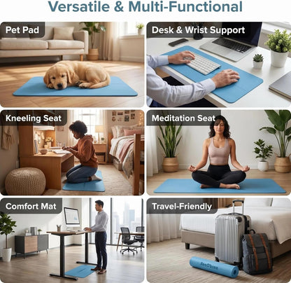 Mini Yoga Mat, Warrior-like Grip,Non-Slip,Alignment System,Head,Knee and Elbow Pad,Meditation Mat,Abdominal wheel pad,Portable
