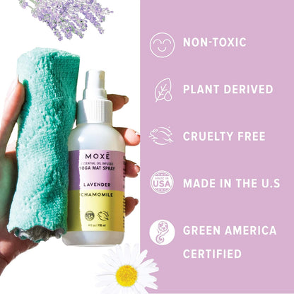 MOXE Yoga Mat Cleaner, Green America Certified, Rosemary and Lemon Essential Oils, Safe for All Mats and Exercise Equipment, 4 Oz (1 Pack)