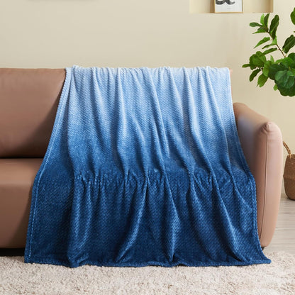 NEWCOSPLAY Super Soft Throw Blanket Light Purple Premium Silky Flannel Fleece Leaves Pattern Lightweight Bed Blanket All Season Use (Light Purple, Throw(50"x60")) - Colors B