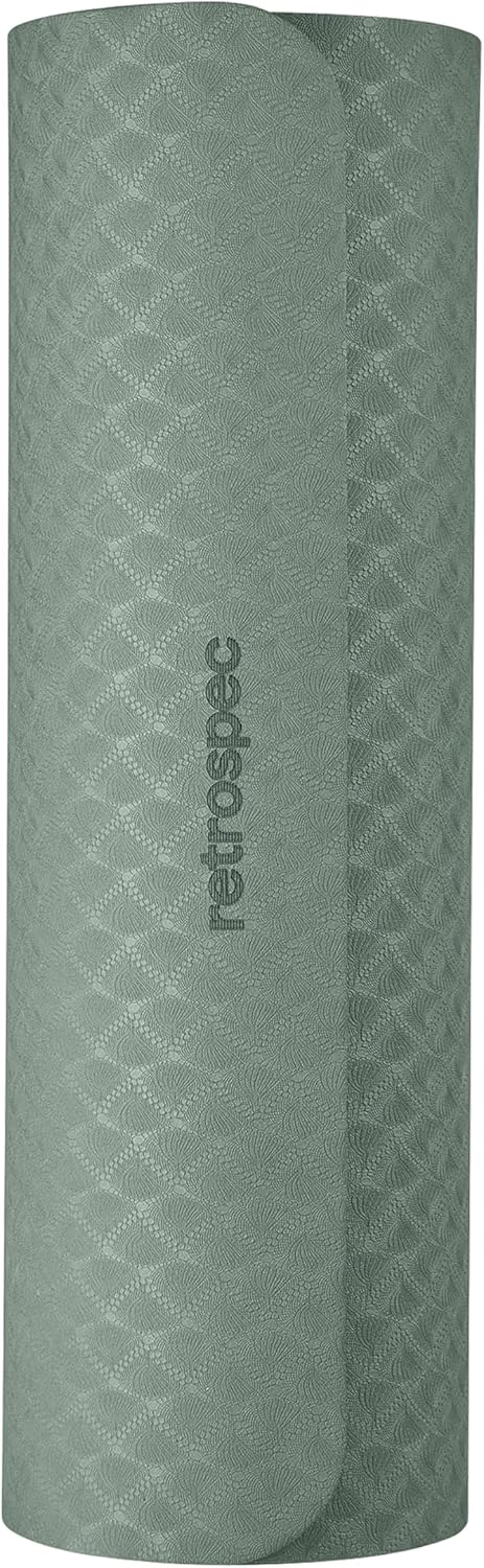Retrospec Zuma Yoga Mat | 1/2 Inch Thick Non Slip Workout Mat | TPE Exercise Mat for Yoga, Pilates & Stretching | 72x24in