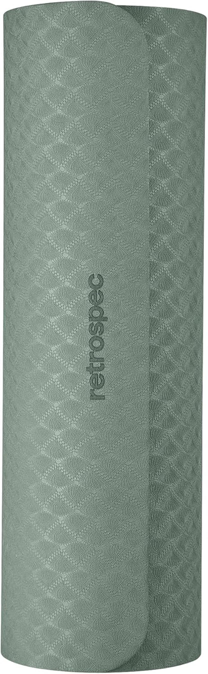 Retrospec Zuma Yoga Mat | 1/2 Inch Thick Non Slip Workout Mat | TPE Exercise Mat for Yoga, Pilates & Stretching | 72x24in