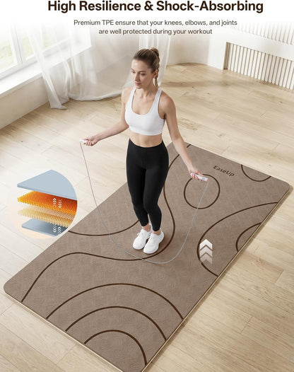 EaseUp Large yoga mat,73’x35.5’x0.4’,extra thick and wide,10mm pilates mat,non-slip exercise mat,workout mats for home gym