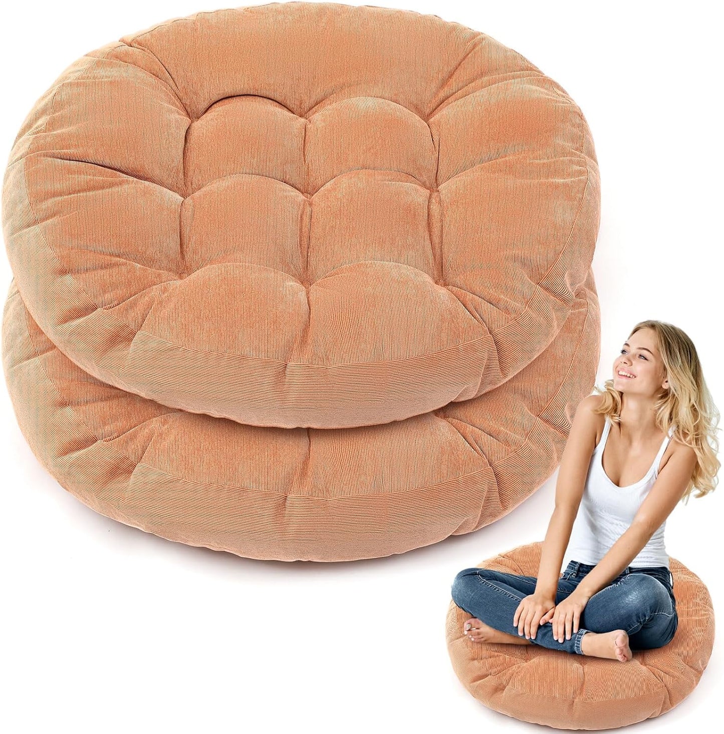 Jerify Floor Pillow Cushions Large Round Square Large Meditation Floor Pillow for Classroom Adult Meditation Picnic Party Seating Learning Daycare School(Square,Mixed Colors,4 Pcs)