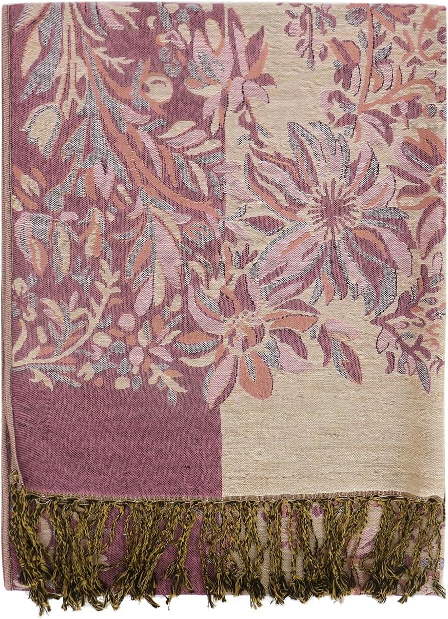vimate Silky Paisley Pashmina Shawl Scarf-Women's Soft Double-side Jacquard Pashminas Wrap for Evening Dress Travel Shawl