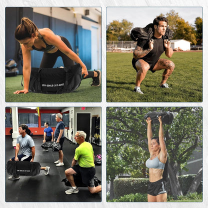 Hipicute Sandbags for Workout,Adjustable Sand Bags for Fitness,Yoga, Strength Training and Full-Body Workouts,Black