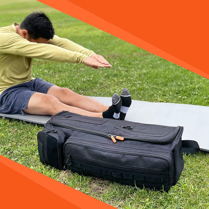 Fitdom Tactical Inspired Yoga Bag for Adult Men. Heavy Duty Yoga Bags and Carriers Fits All Your Stuff. Yoga Mat Bag with Expandable Compartment for 2 Yoga Blocks & Multiple Pockets - Yoga Mat Carrier