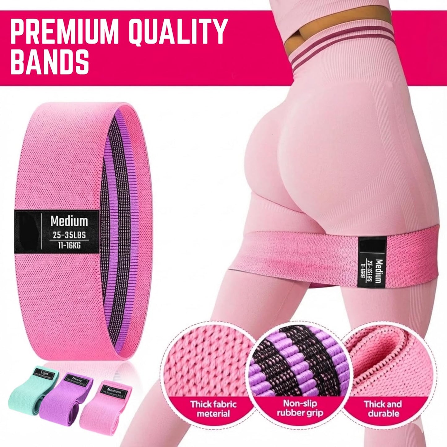 18 Pcs Pilates Kit for Home Workouts Women, 14" Magic Circle with Pilates Ring and Ball Set, 3 Fabric Resistance Bands & 5 Latex Bands for Core Strength, Toning & Flexibility.