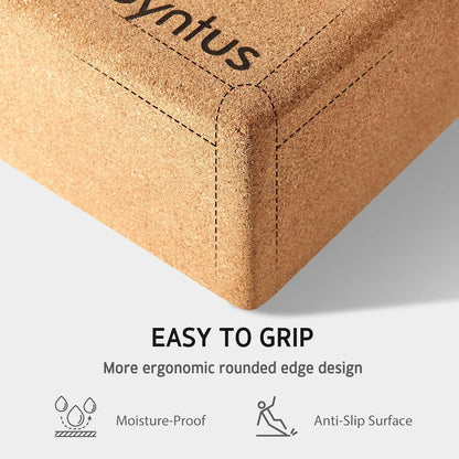 Syntus Yoga Block and Yoga Strap Set, 2 Soft Non-Slip Yoga Blocks 9×6×4 inches, 8FT Metal D-Ring Strap for Yoga, General Fitness, Pilates, Stretching and Toning