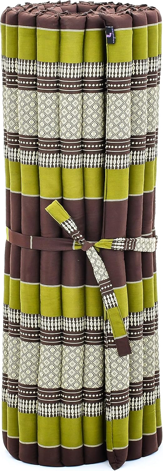 Leewadee - Kapok Roll Mat – Handcrafted Folding Sleep & Relaxation Mattress from Thailand, Ideal as Guest Bed, Camping Mat, Yoga Mat or Traditional Futon, 75 x 39 inches, Anthracite