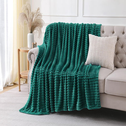 Khaki Throw Blanket for Couch Sofa 50x60 inches Striped Fleece Blankets Room Home Decor Lightweight Plush Soft Cozy Gifts for Women Mom Girls