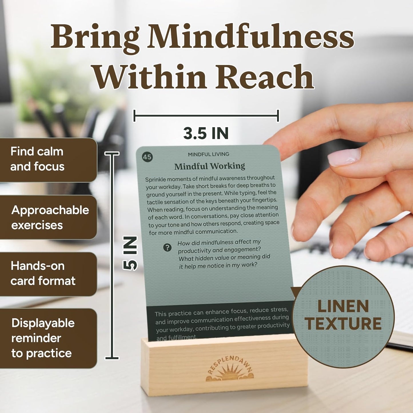 52 Mindfulness Cards – Simple Practices for Stress & Anxiety Relief, Emotional Regulation, and Mindful Living – Daily Self Care Exercises & Inspirational Affirmations for Calm, Relaxation, & Grounding