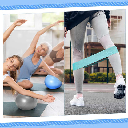 Poen Pilates Equipment Kit for Home Workout Pilates Ring and Ball Set for Women 12'' Circle Yoga Fitness Essentials Kit with Resistance Bands, Yoga Strap, Socks,Bag