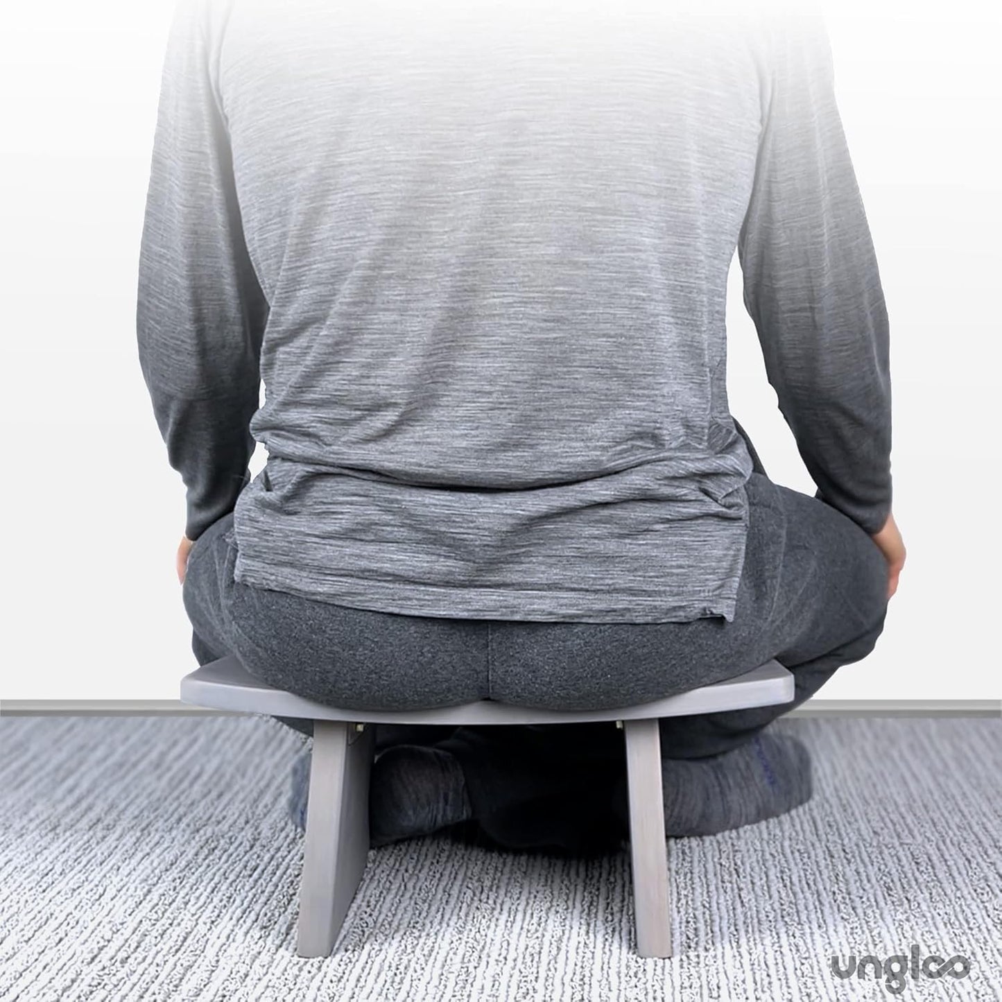Ungloo Meditation Bench | Wide & Tall Sturdy Stable Cross Legged & Kneeling Stool | Easy on HIPS and Knees | Prayer Bench | Lightweight Sustainable Bamboo Stool