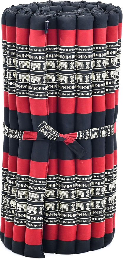 Leewadee - Kapok Roll Mat – Handcrafted Folding Sleep & Relaxation Mattress from Thailand, Ideal as Guest Bed, Camping Mat, Yoga Mat or Traditional Futon, 75 x 39 inches, Anthracite