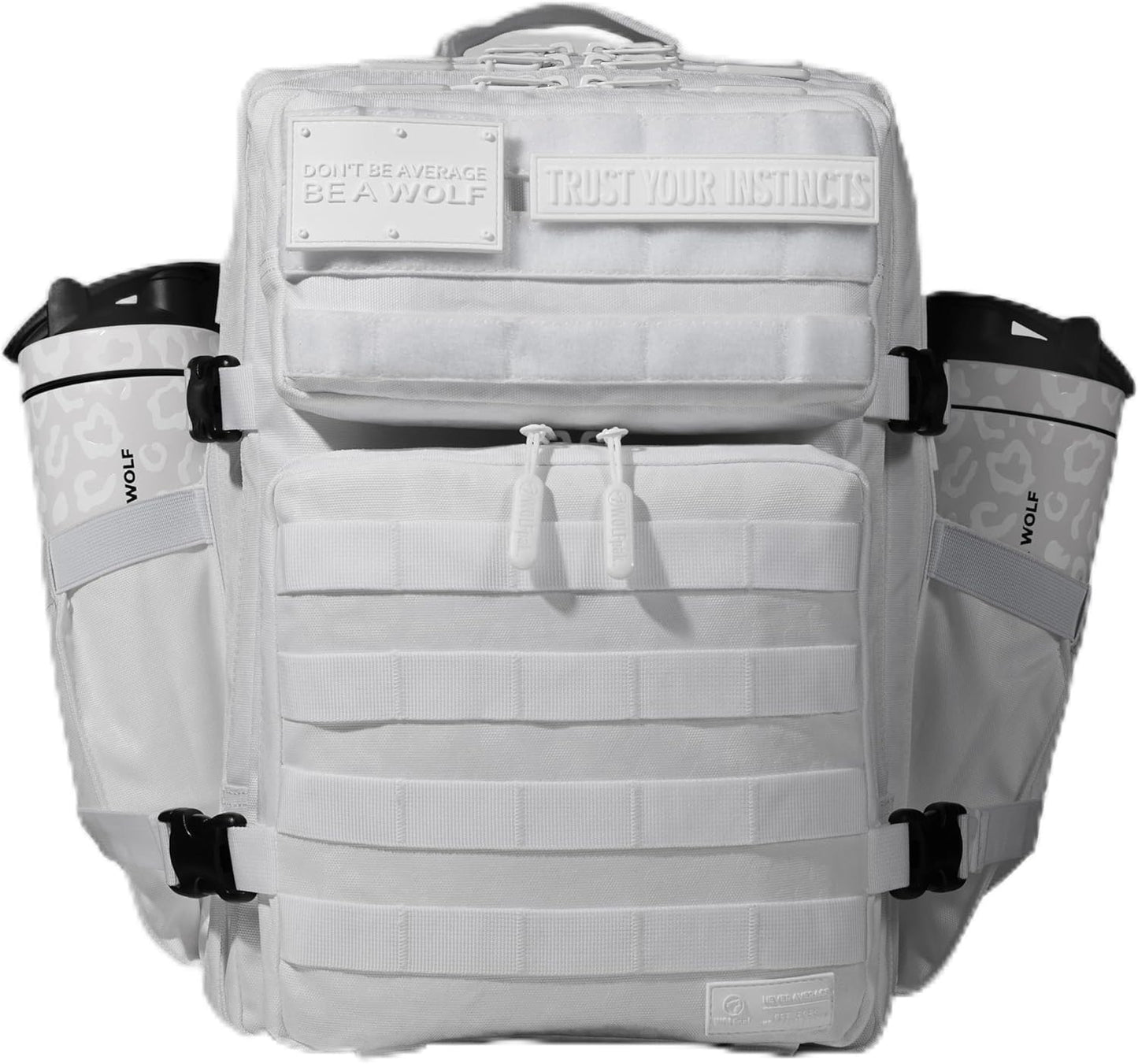 WOLFpak 35L Tactical Gym Backpack (Alpha Black) Durable 1000D Waterproof Oxford Material with MOLLE Webbing, Laptop Pocket & Dual Cup Holders, Durable Fitness/Travel/Military Daypack