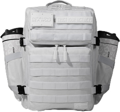 WOLFpak 35L Tactical Gym Backpack (Alpha Black) Durable 1000D Waterproof Oxford Material with MOLLE Webbing, Laptop Pocket & Dual Cup Holders, Durable Fitness/Travel/Military Daypack