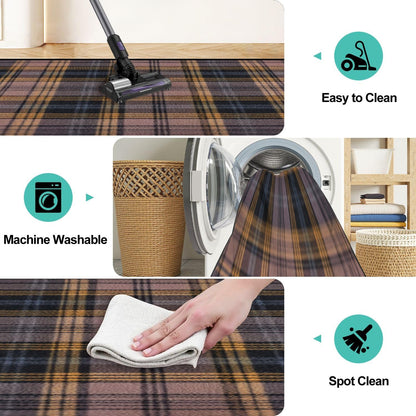 Runner Rug Washable 2x6 White Navy Blue Green Tartan Plaid Scottish Texture from Tartan Plaid Non-Slip Hallway Area Rug Indoor Outdoor Home Decor for Entryway Bathroom Kitchen Carpet Yoga Floor Mat